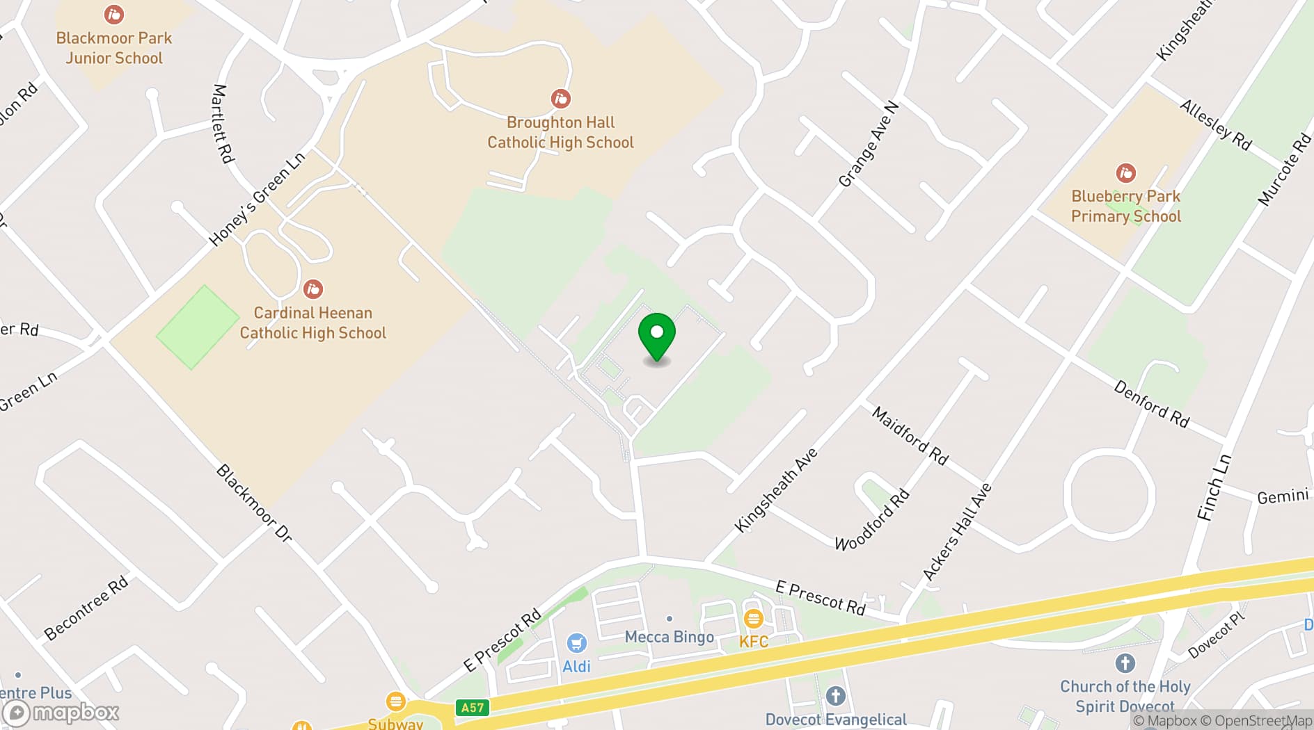 Map showing Bradbury Fields Garden Suite