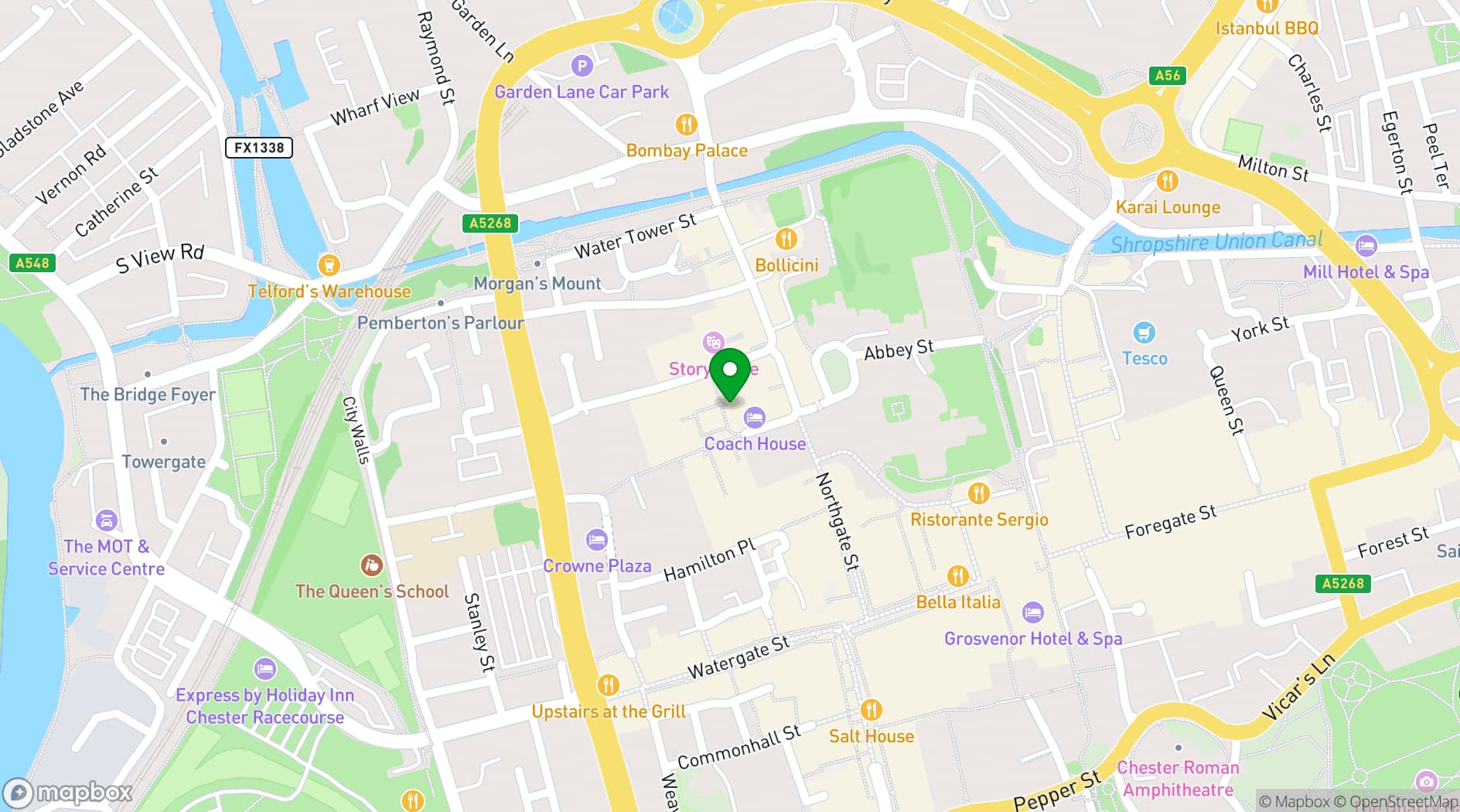 Map showing Exchange Square