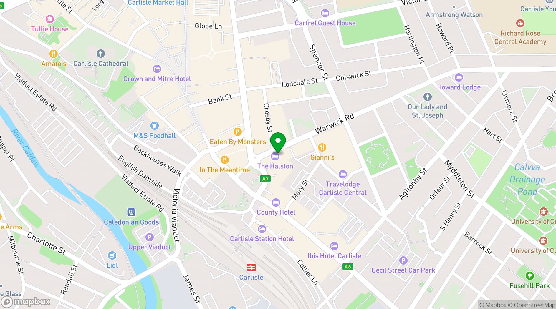 Map showing The Halston