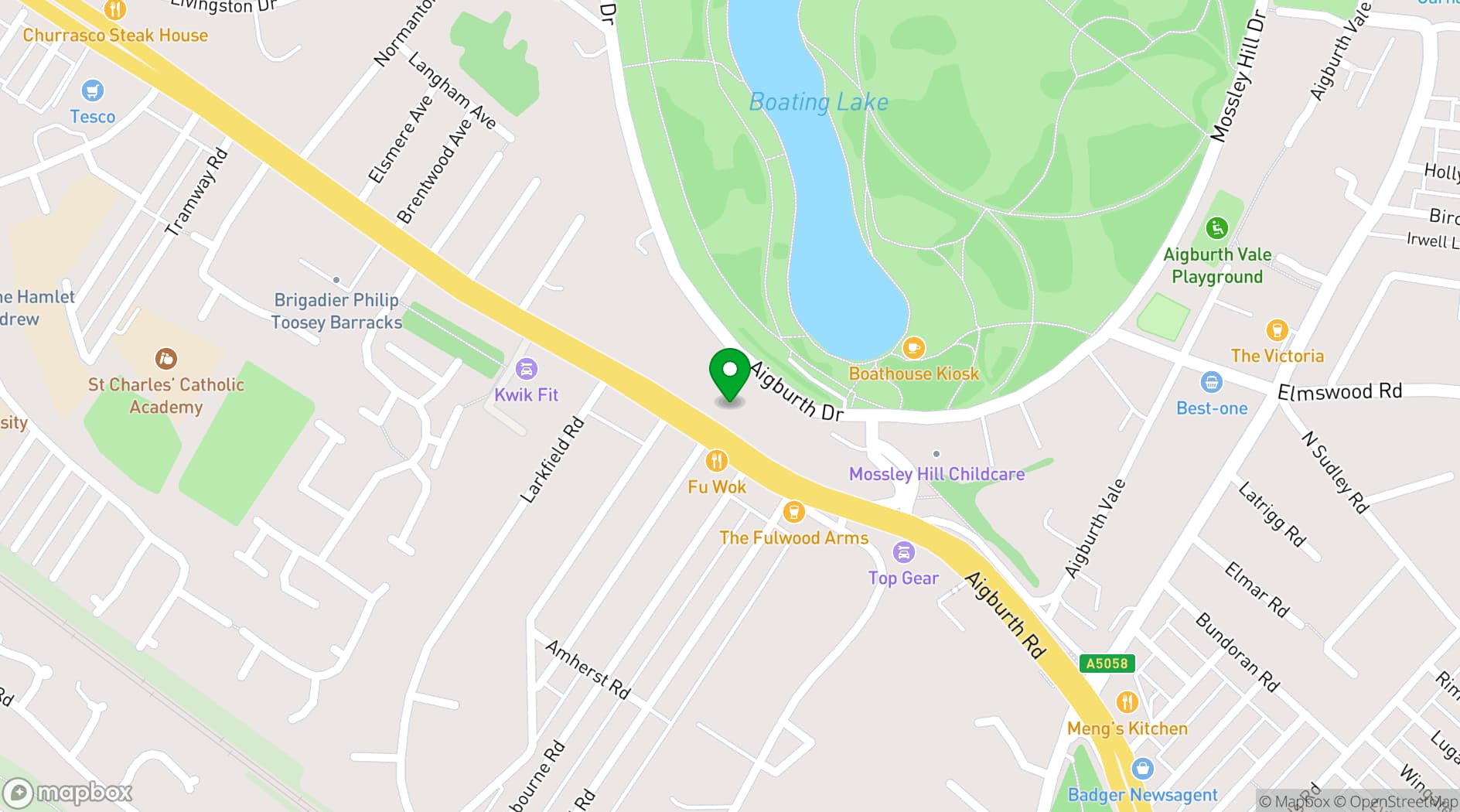 Map showing Sefton Park Hotel