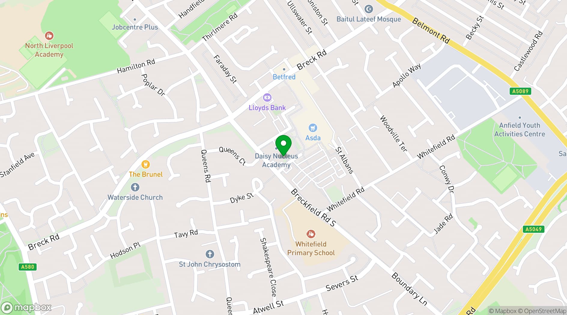 Map showing ABC Liverpool