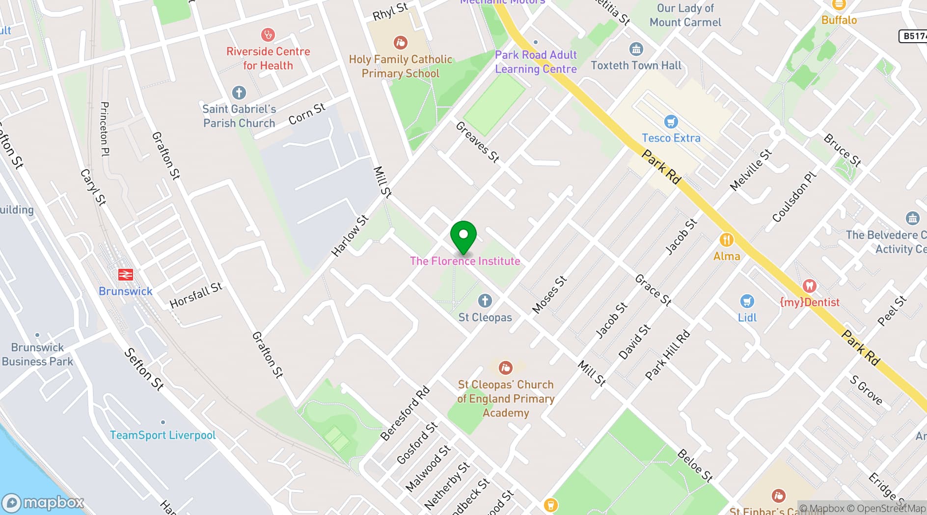 Map showing The Florrie