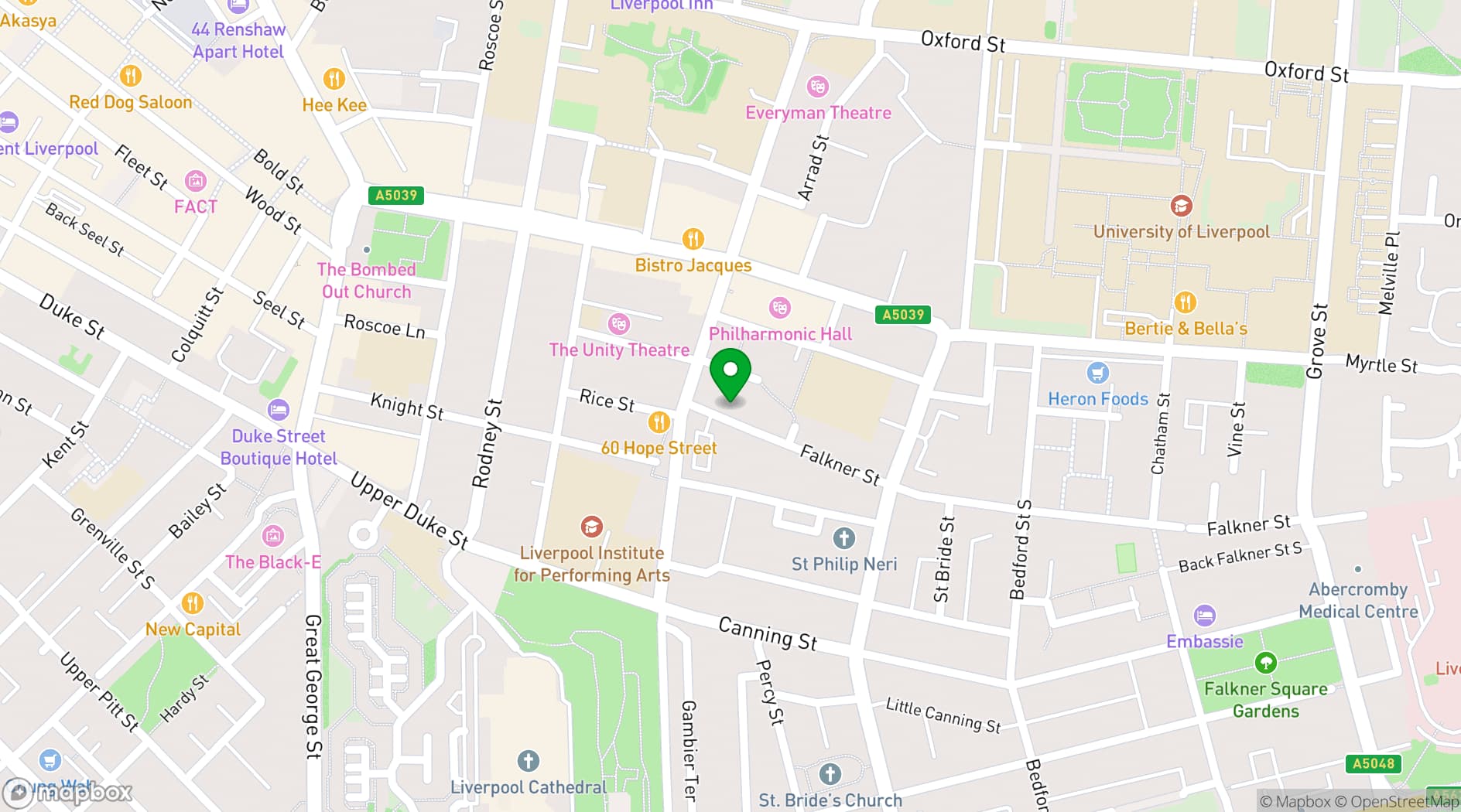 Map showing The Quarter