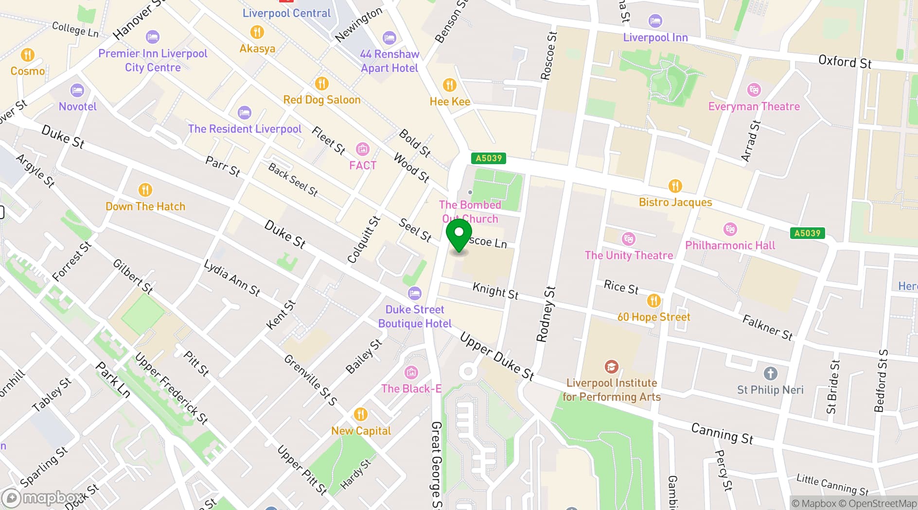 Map showing Red Door - Eden Cocktail Bar