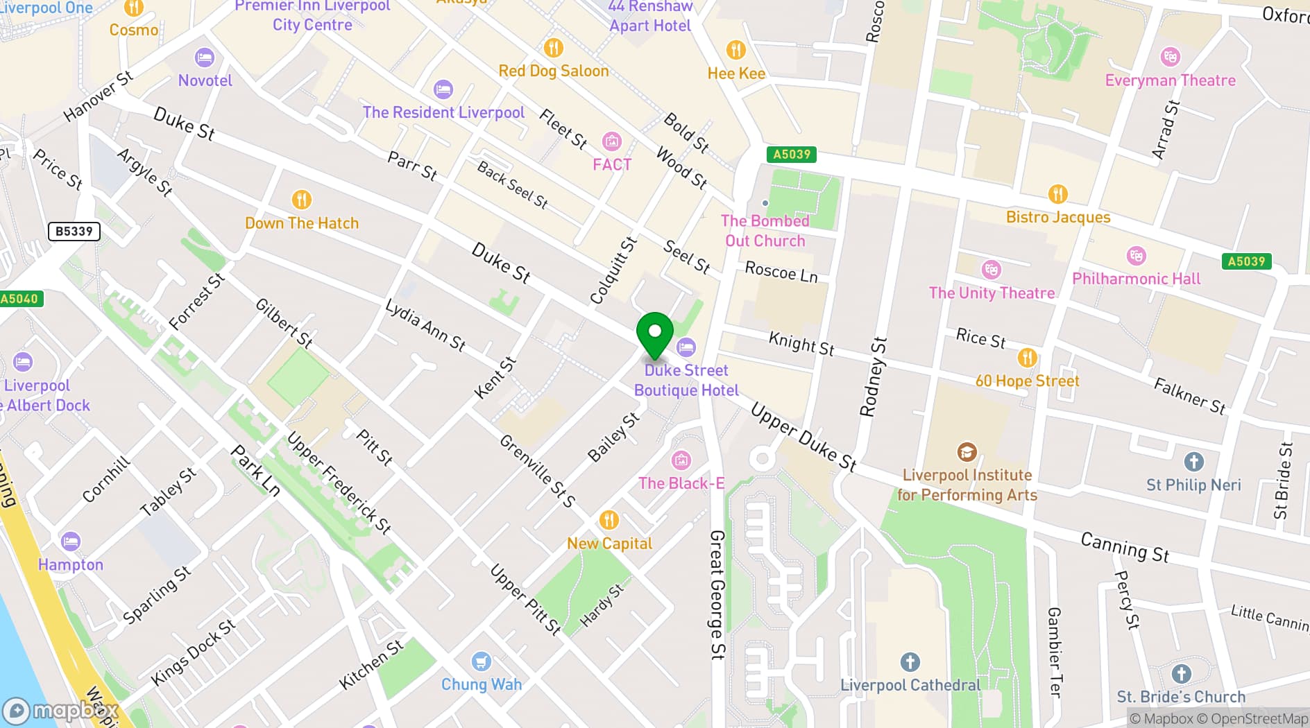 Map showing Quirky Quarter