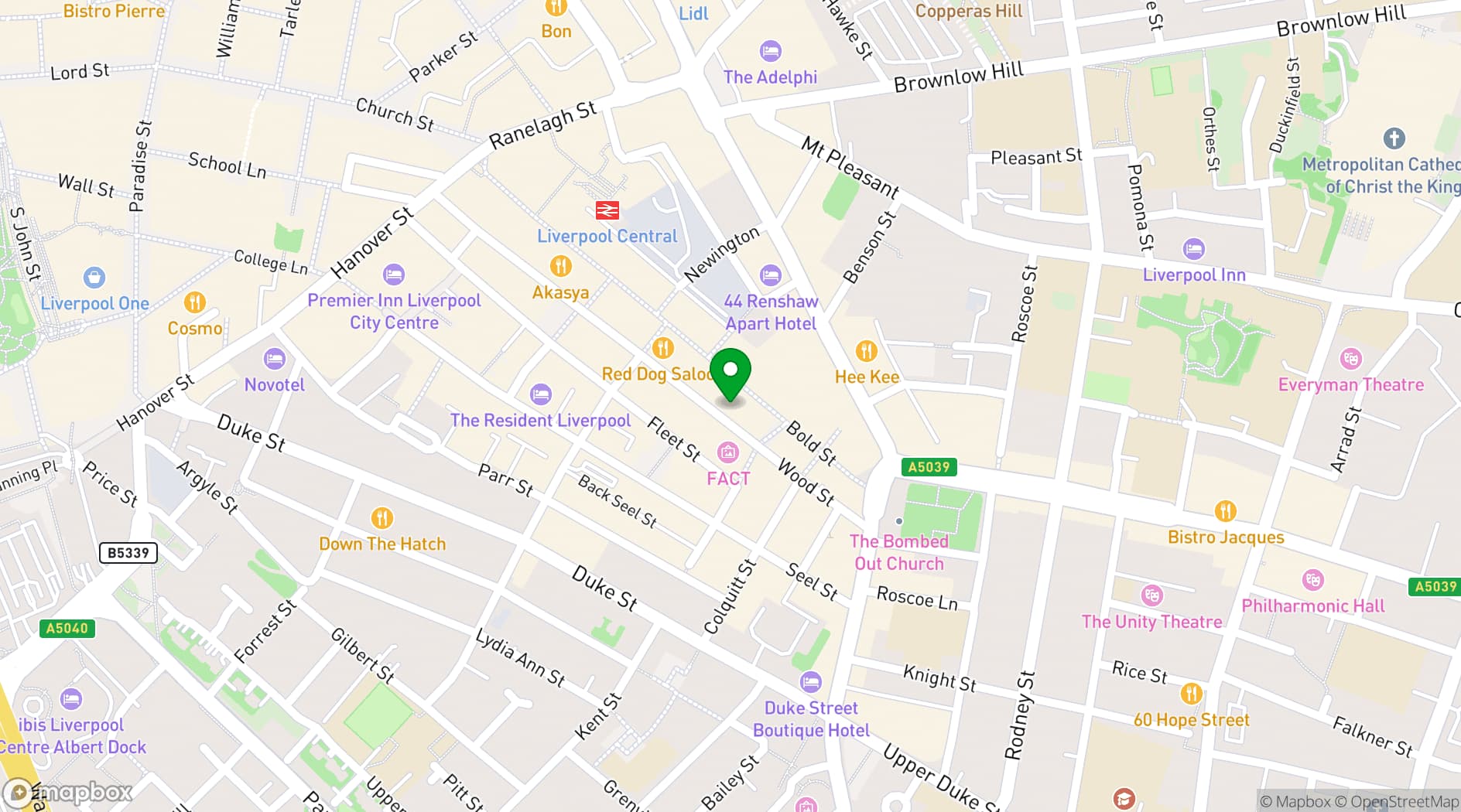 Map showing Spaces, Ropewalks