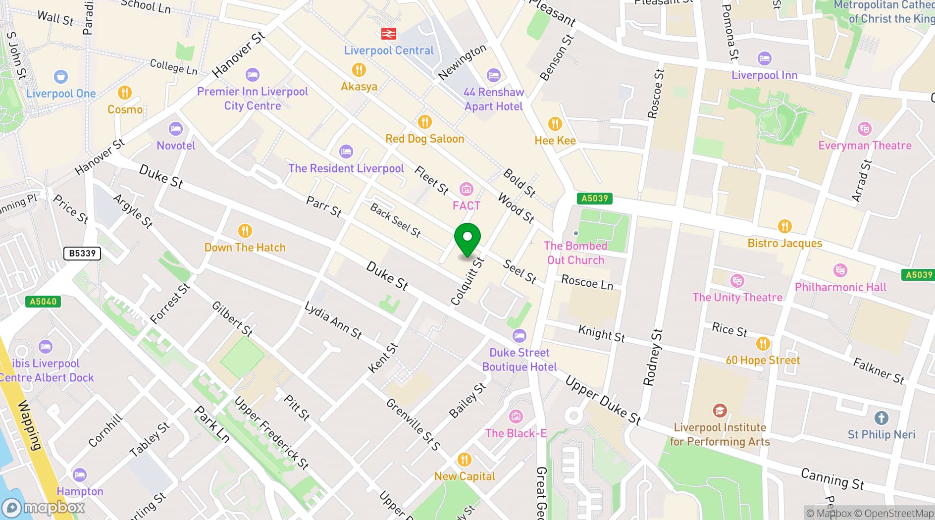 Map showing Royal Institution Bar