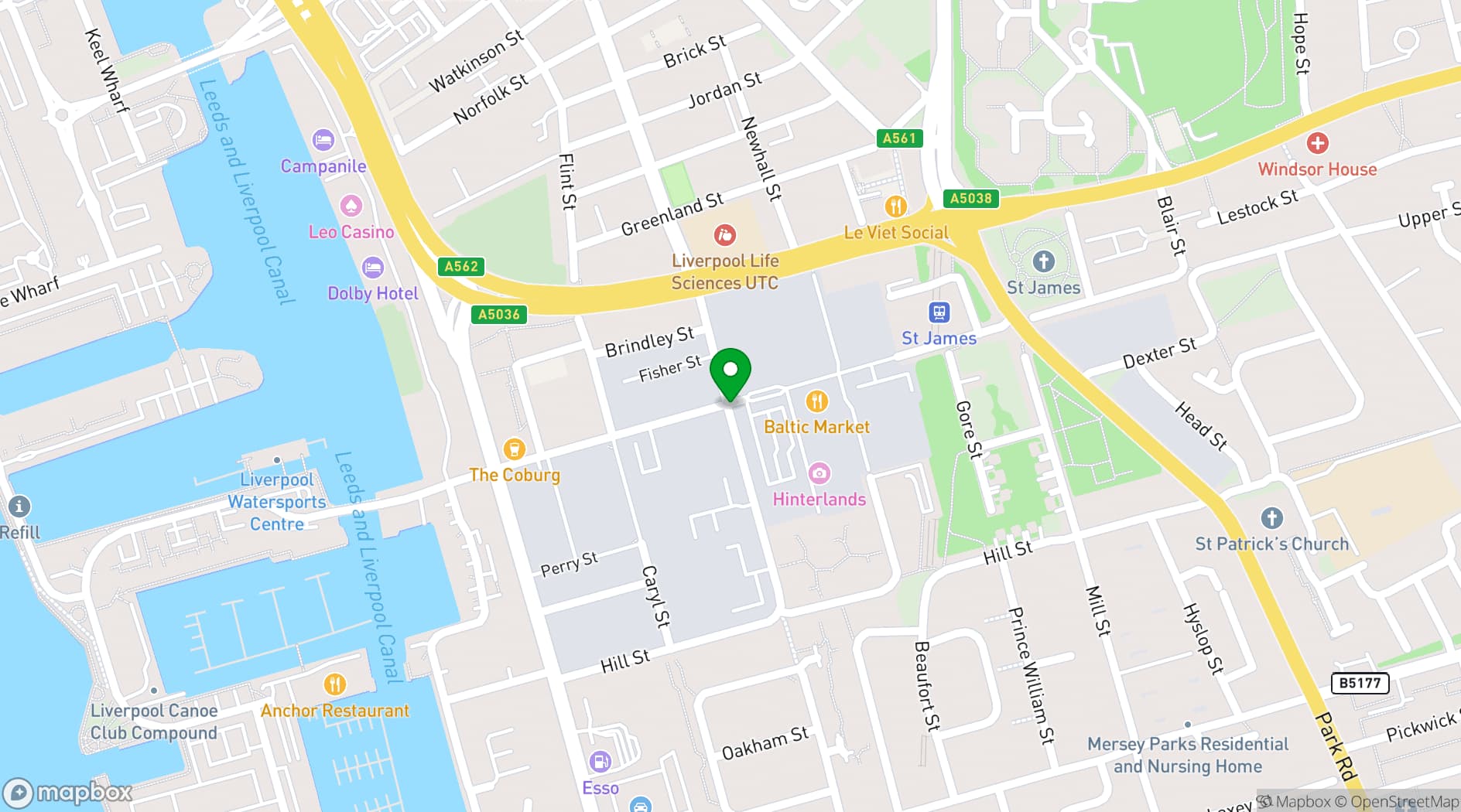 Map showing The Brewery Tap