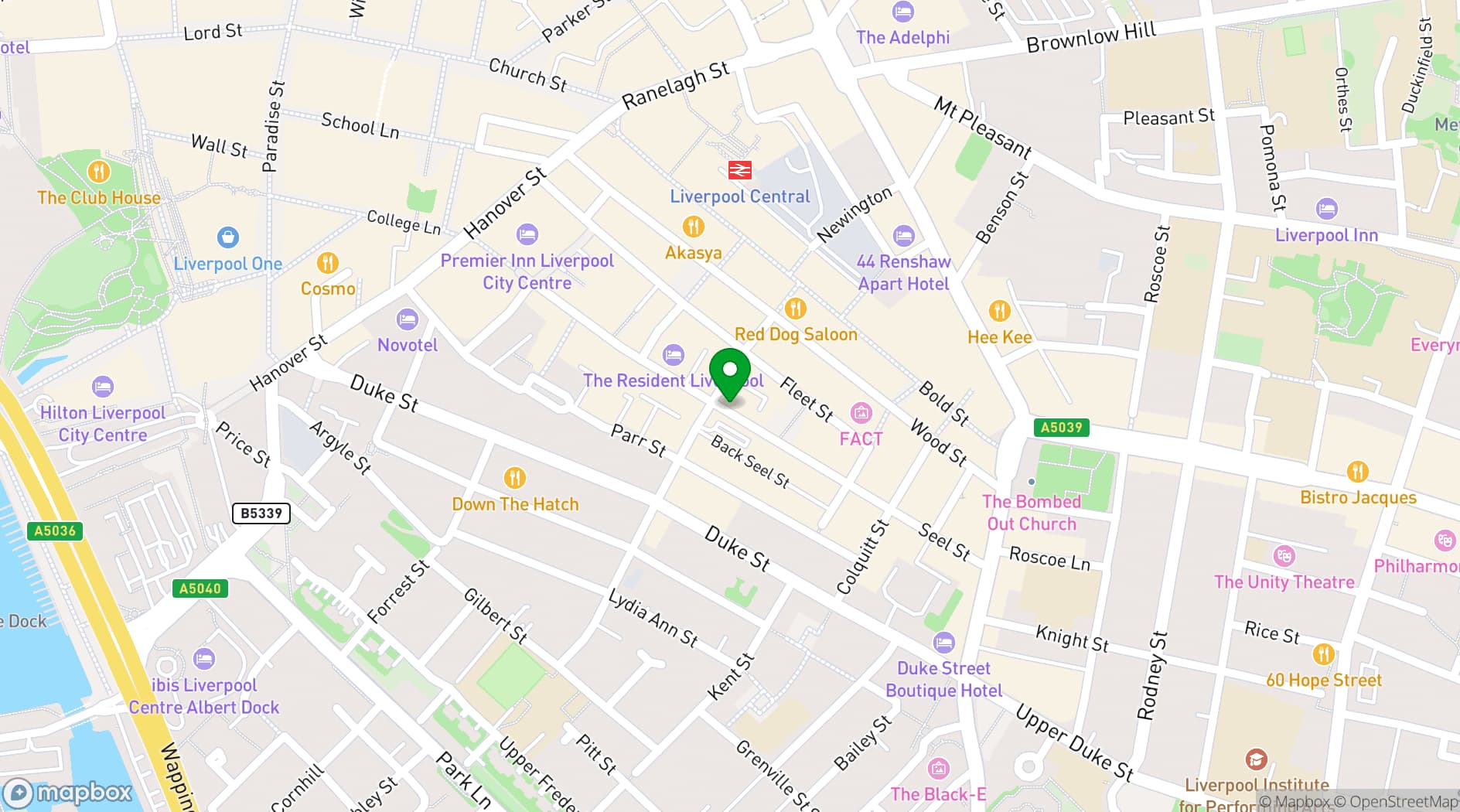 Map showing The Zanzibar Club