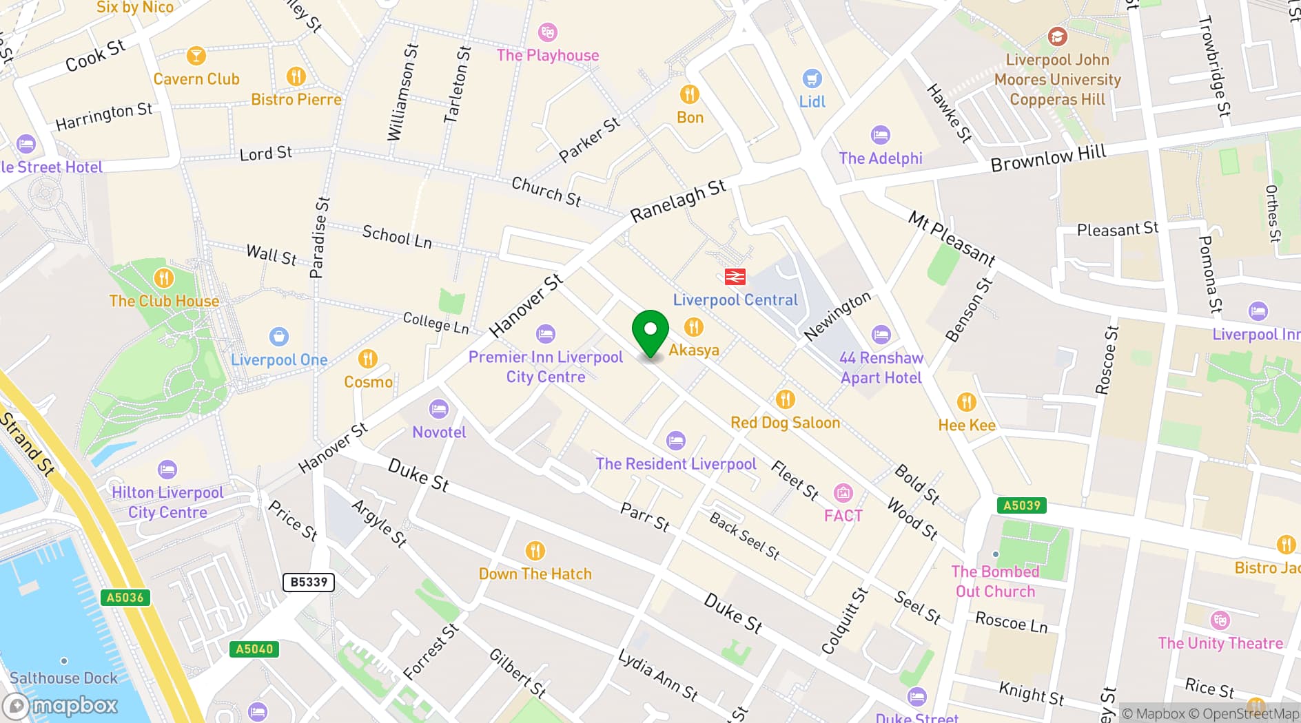 Map showing 23 Fleet Street