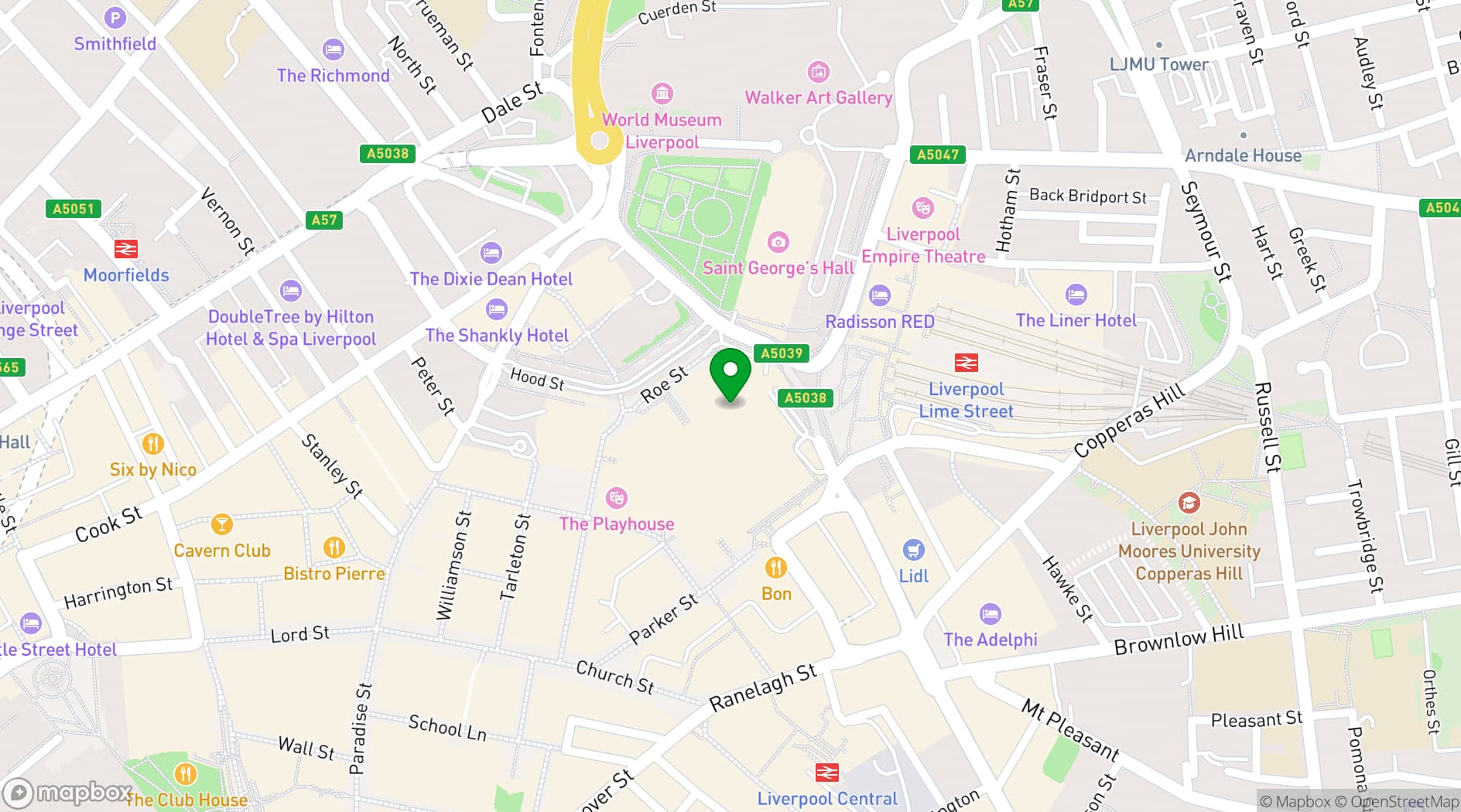 Map showing Boom Battle Bar