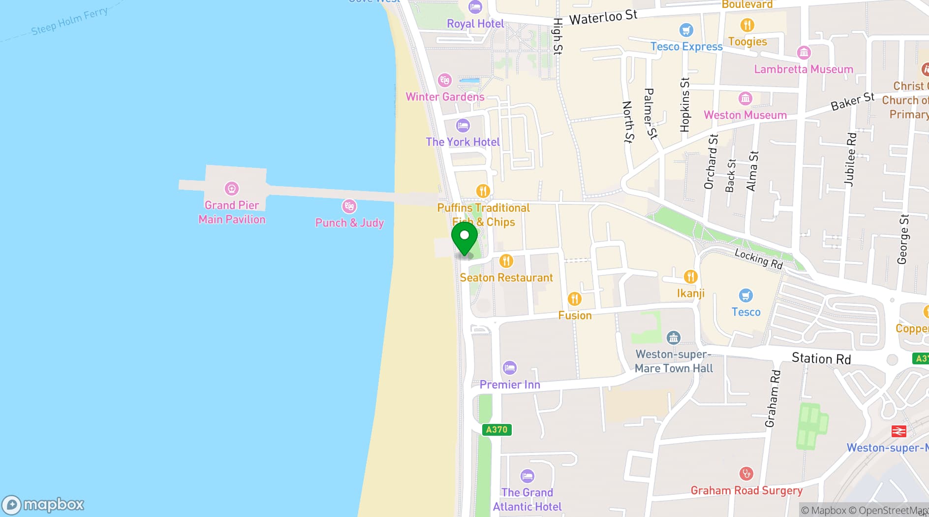 Map showing The Grand Pier