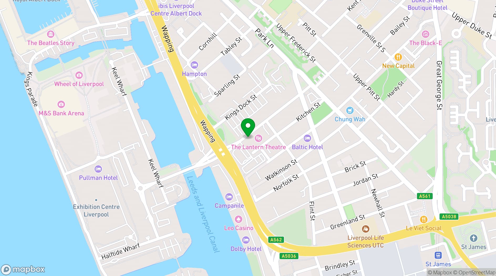 Map showing Blundell Street Restaurant and Bar