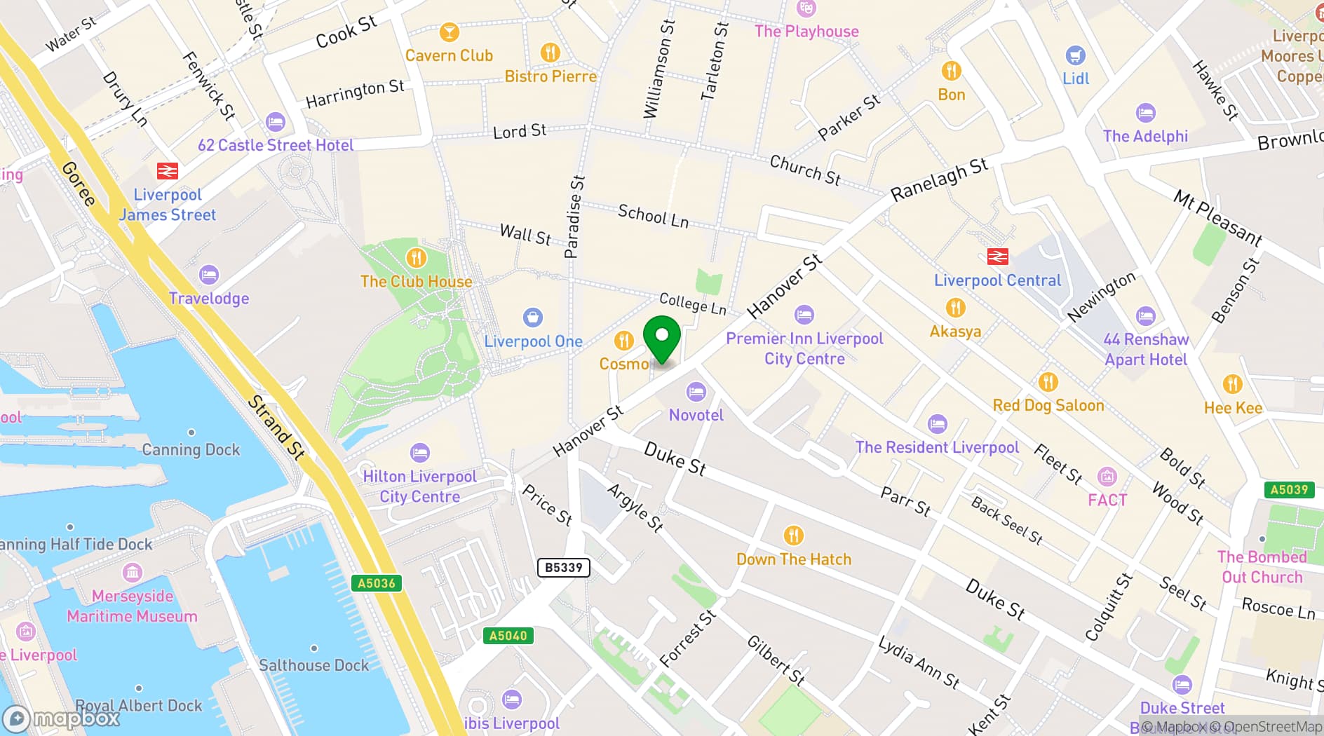 Map showing leveltap