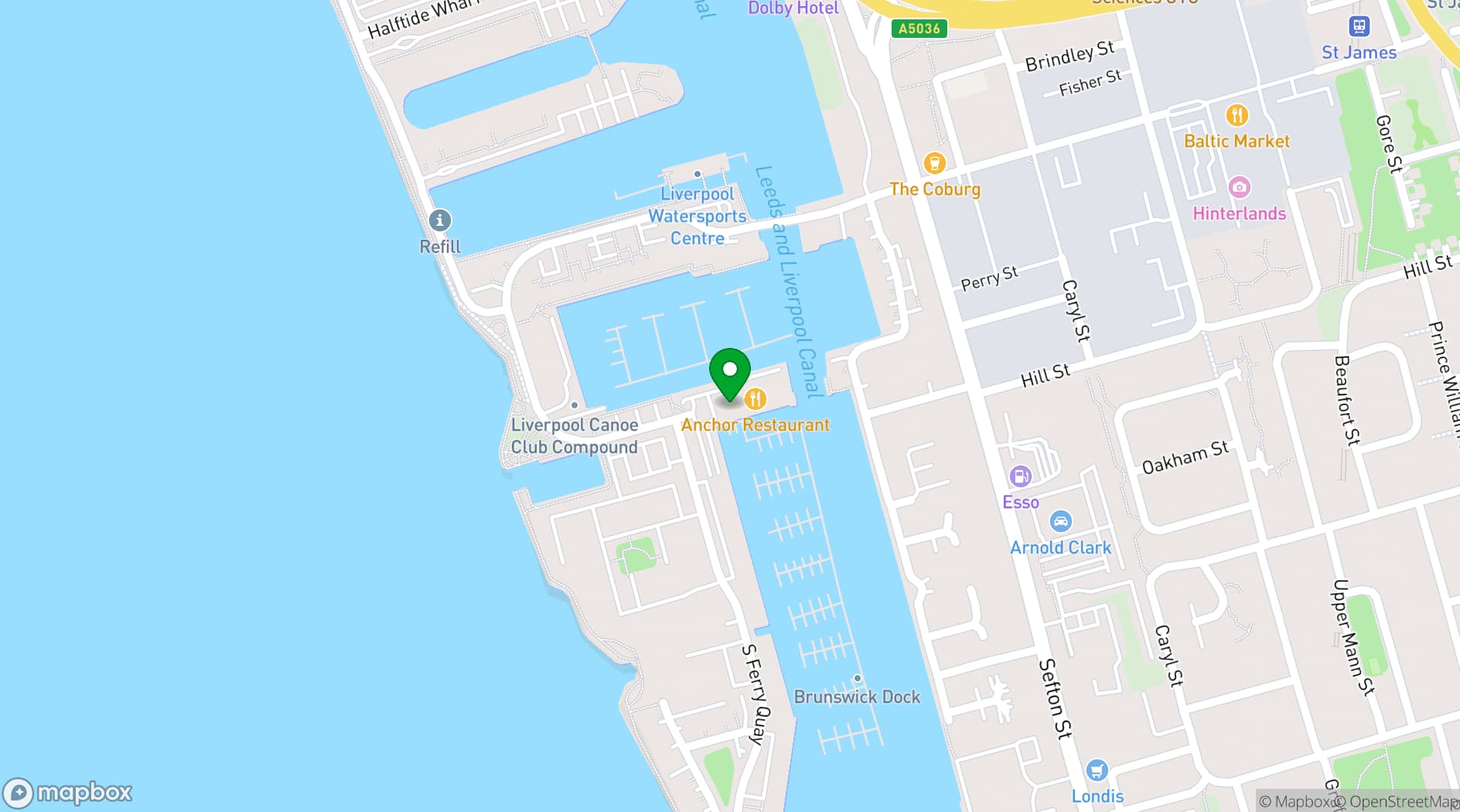 Map showing The Yacht Club 
