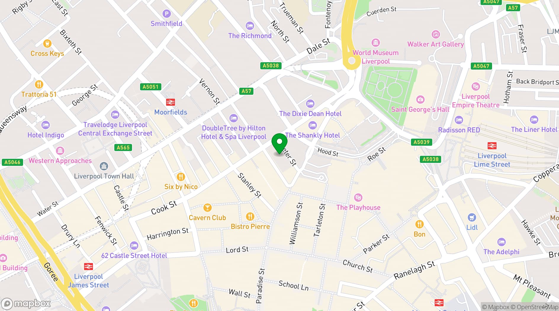 Map showing Jam restaurant and bar