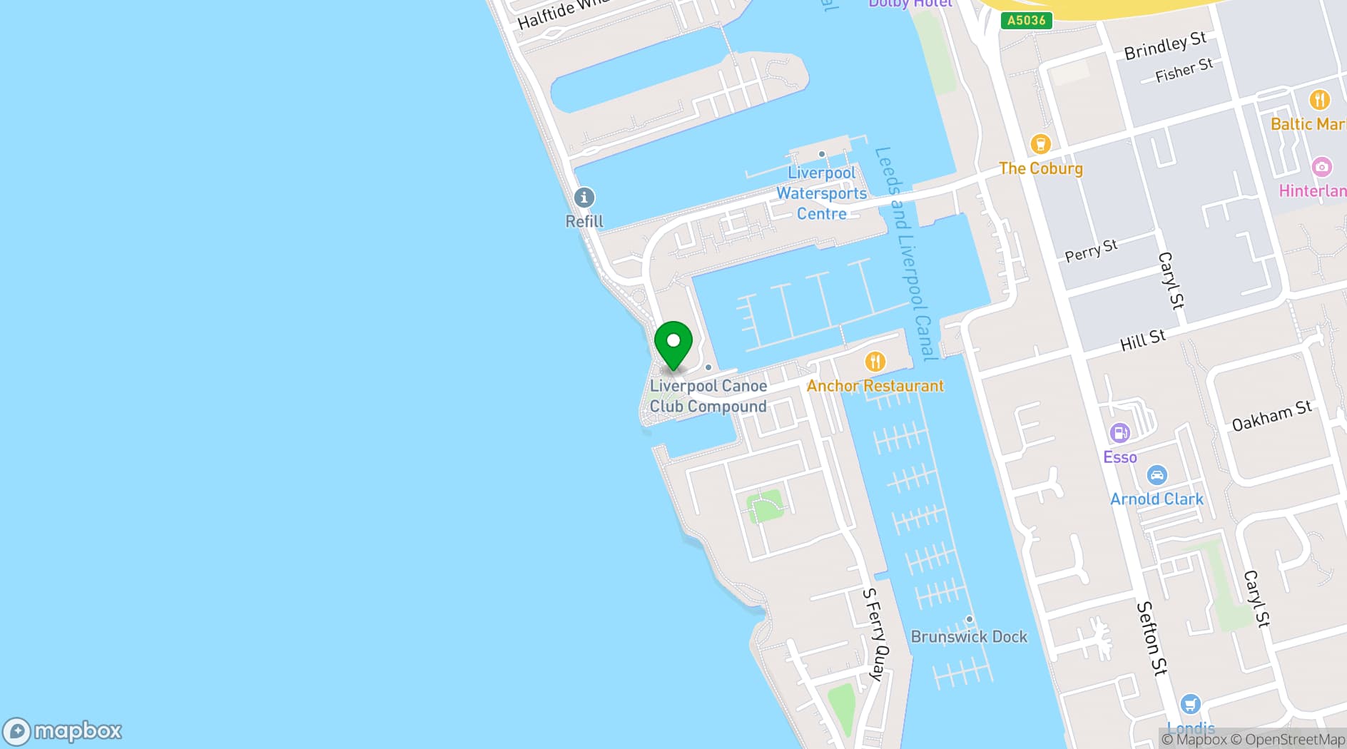Map showing The Yacht Club