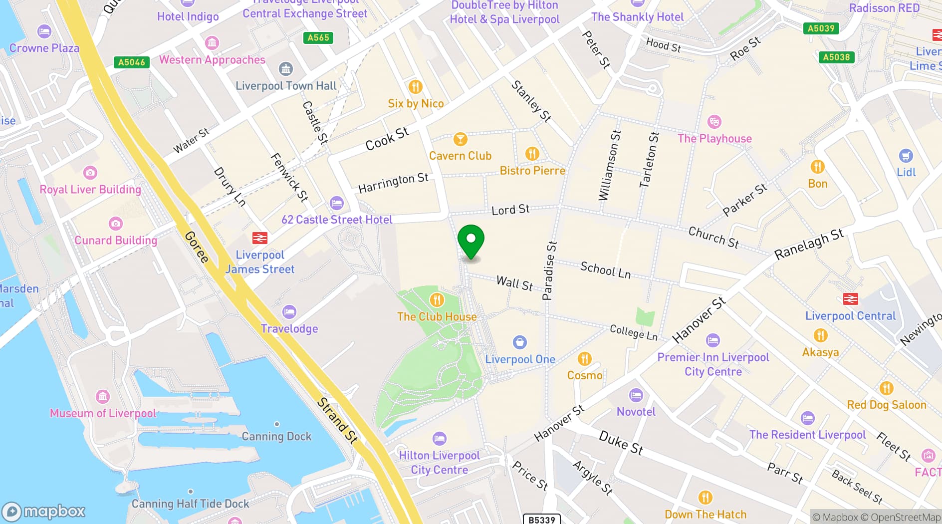 Map showing Gravity Max - Liverpool