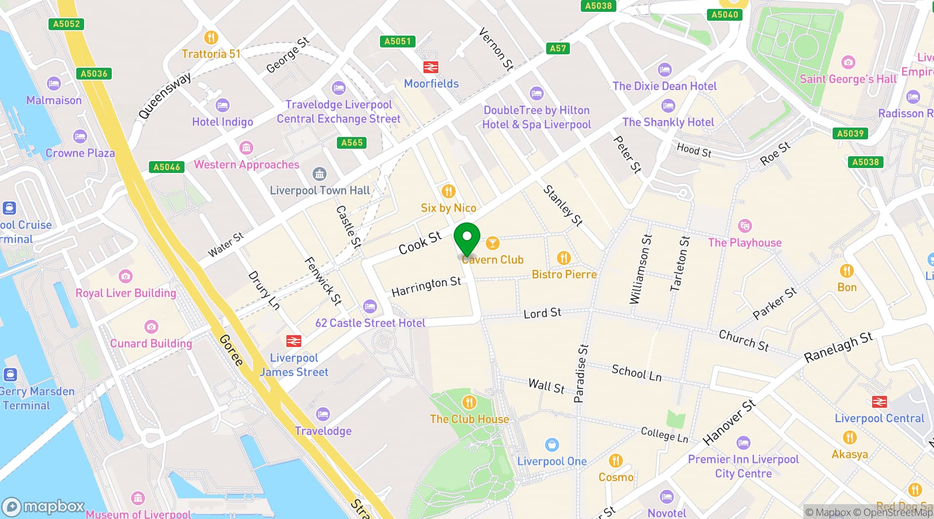 Map showing Hard Days Night Hotel