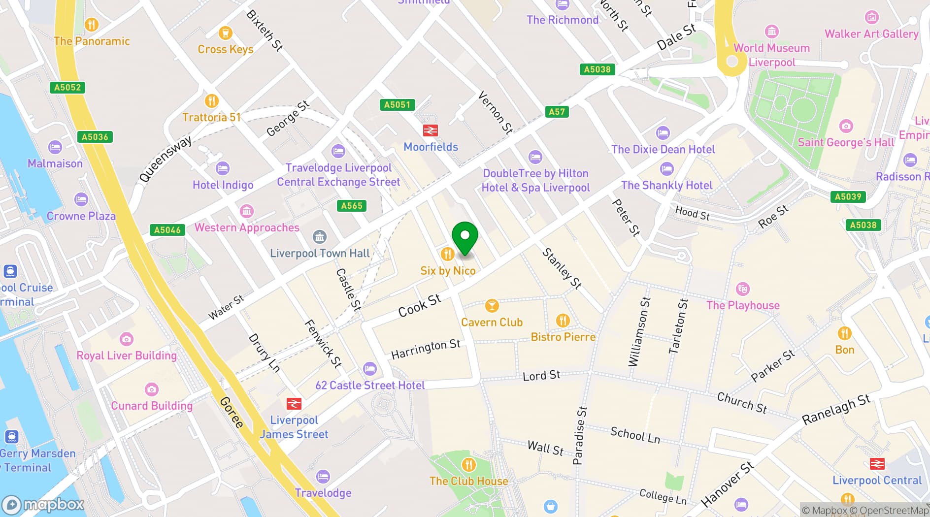 Map showing Baa Bar Victoria Street