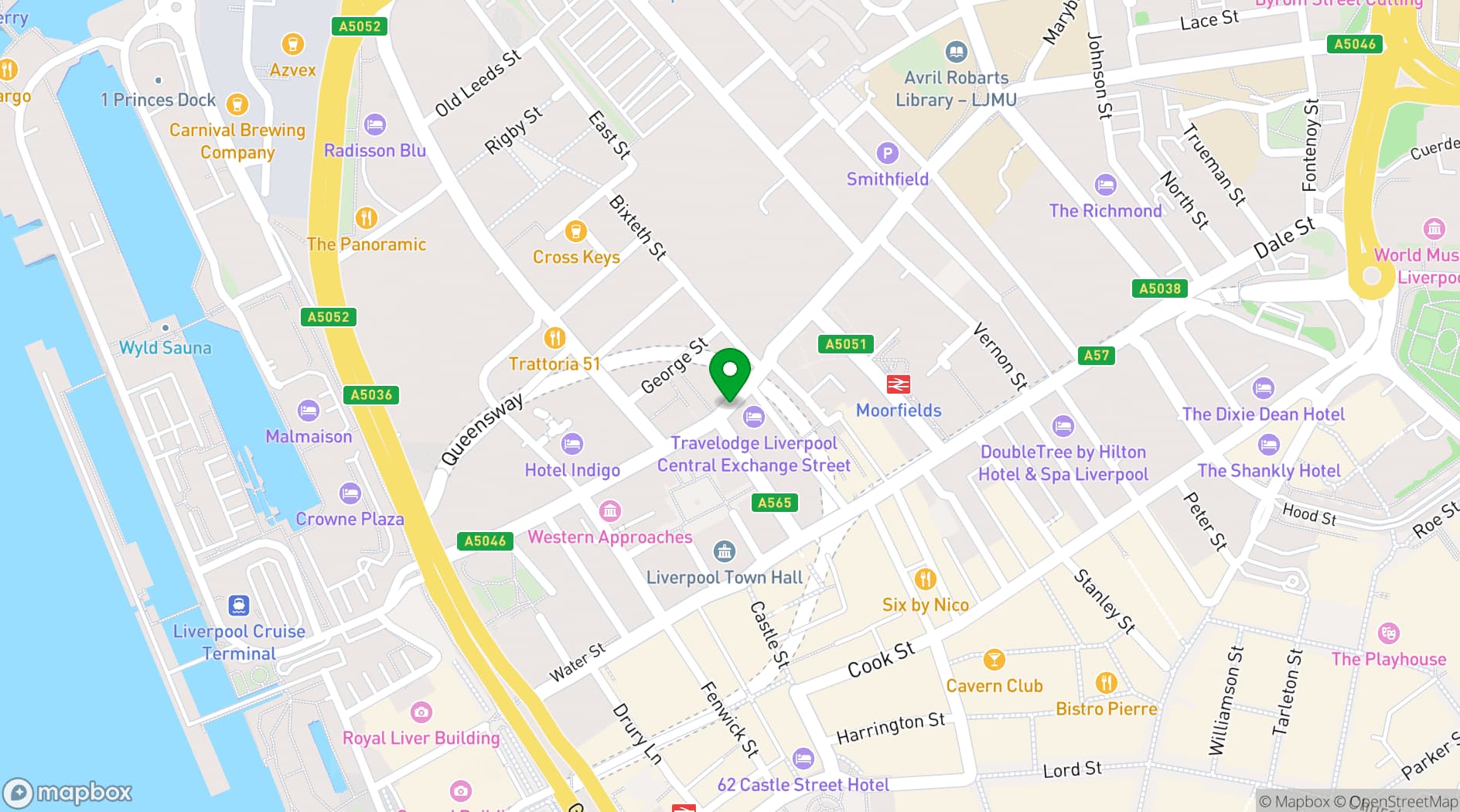 Map showing Royal Liver Suite