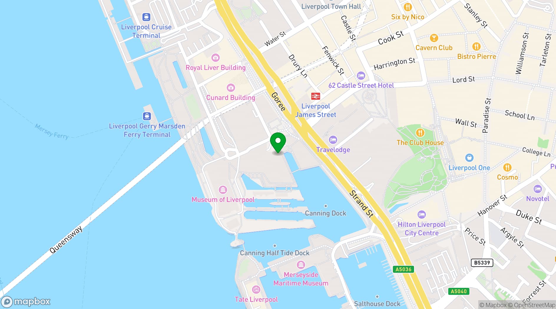 Map showing Open Eye Gallery