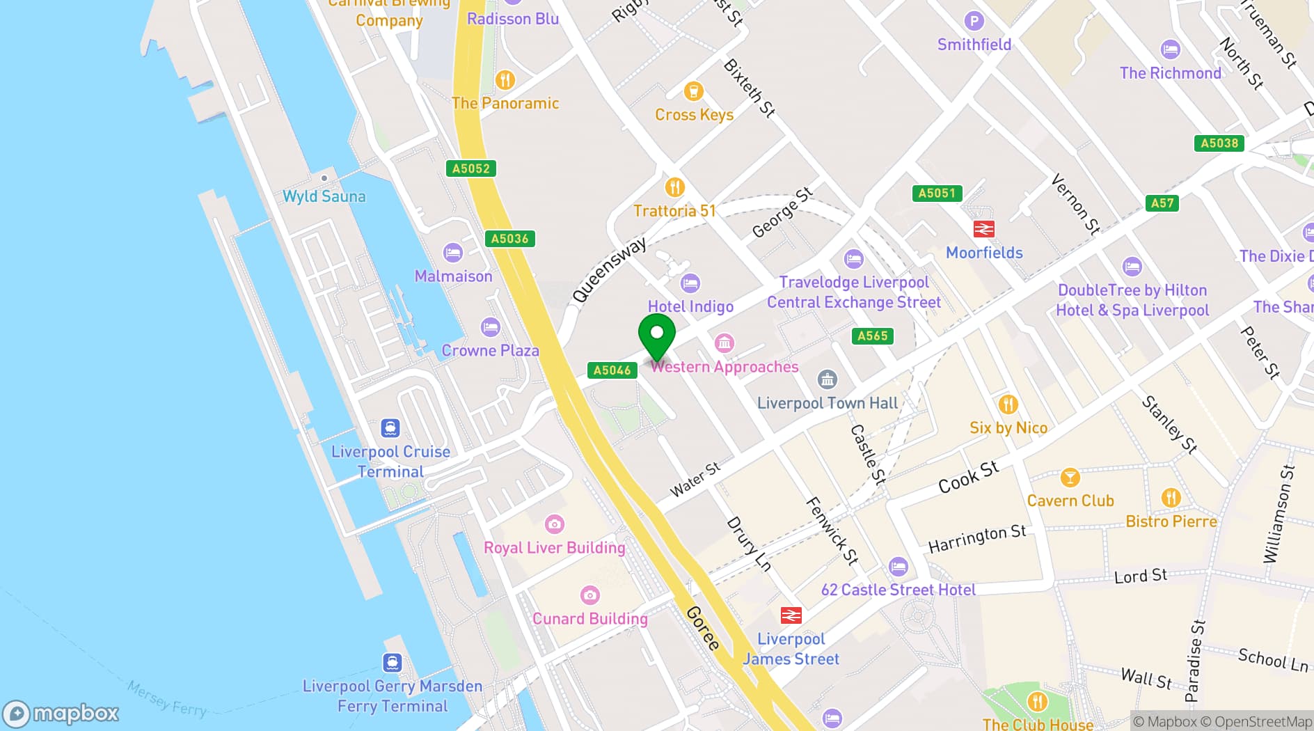 Map showing Racquet Club Hotel & Ziba Restaurant