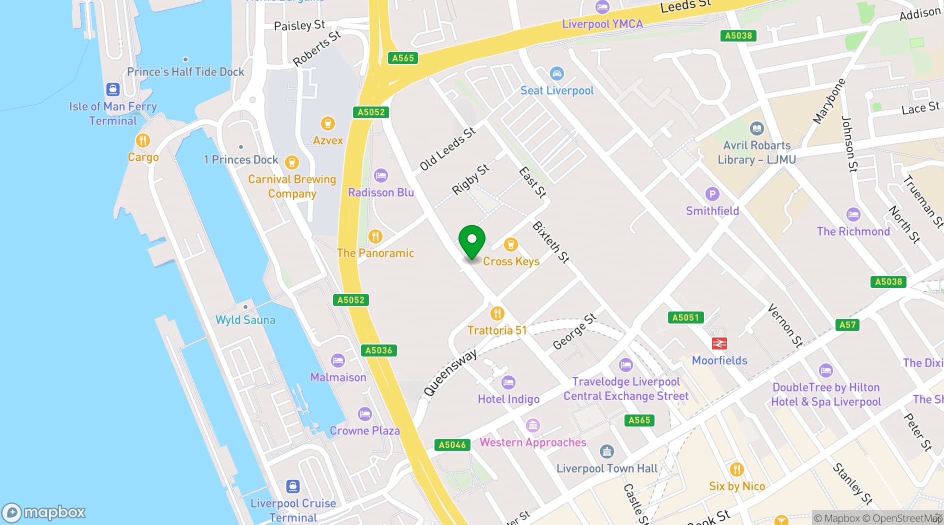 Map showing The Big Liverpool Bake