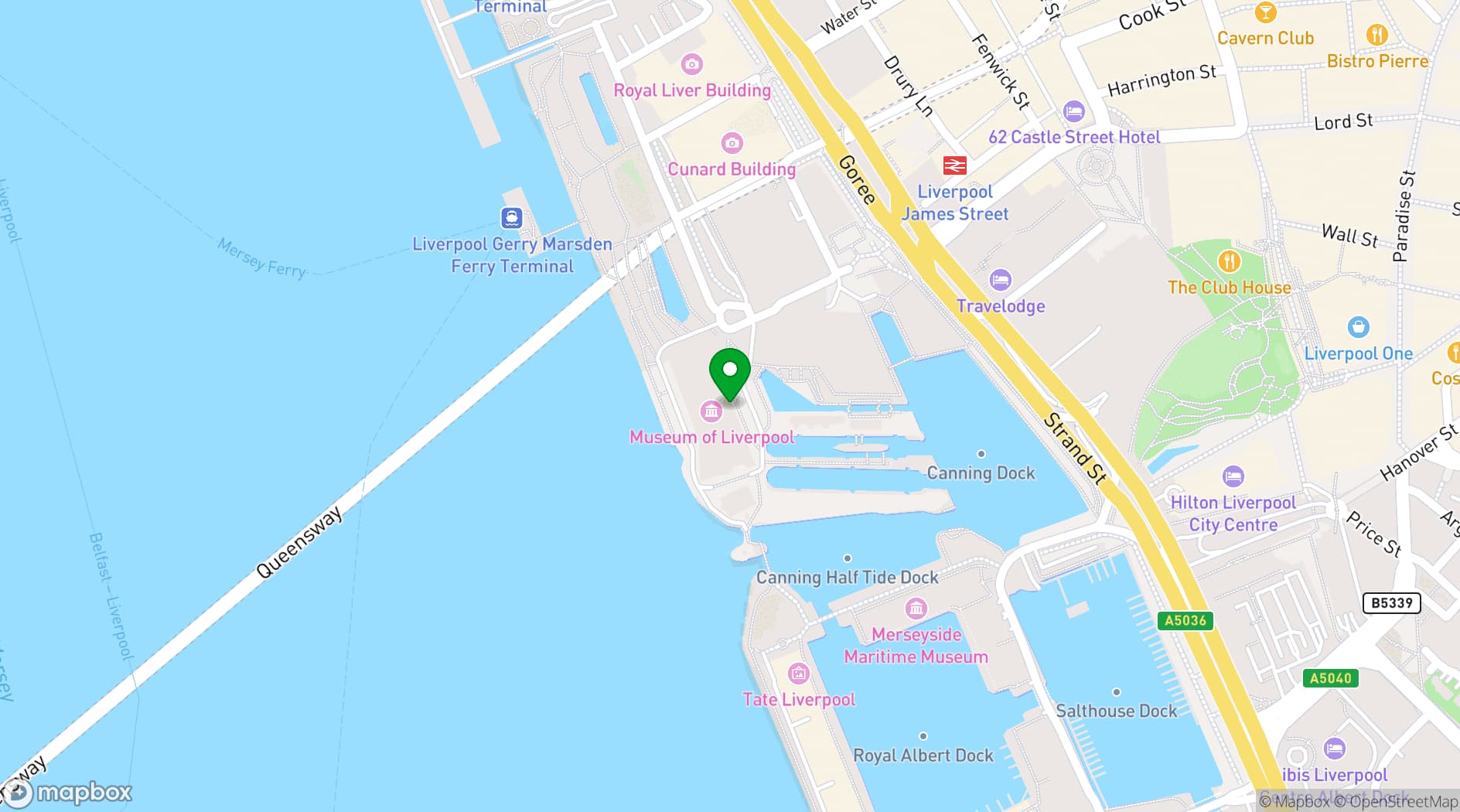 Map showing Museum of Liverpool