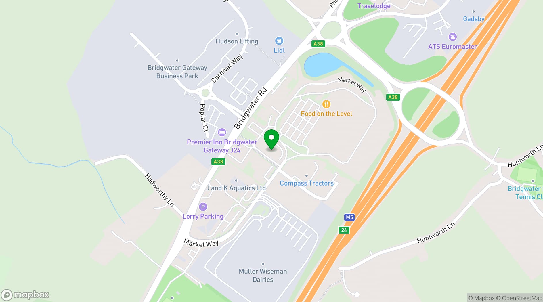 Map showing Holiday Inn Express Bridgwater