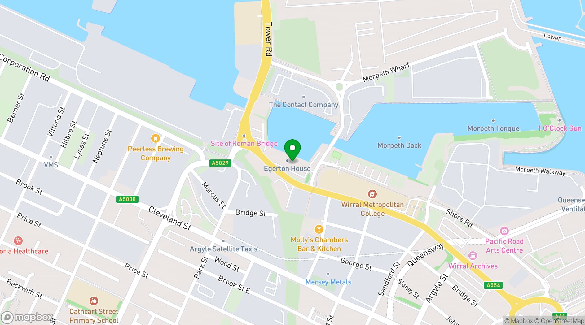 Map showing Dockside