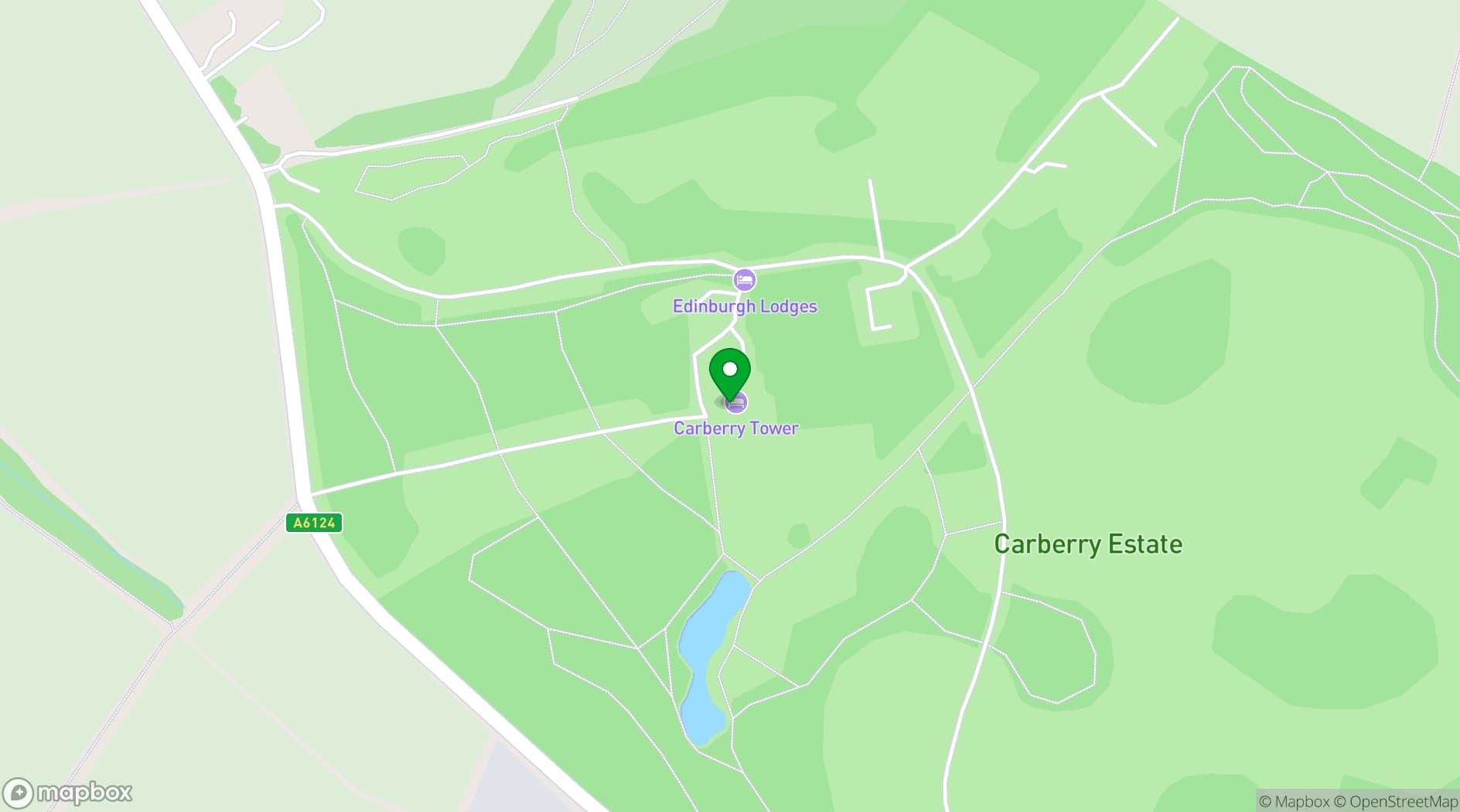 Map showing Carberry Tower Mansion House and Estate
