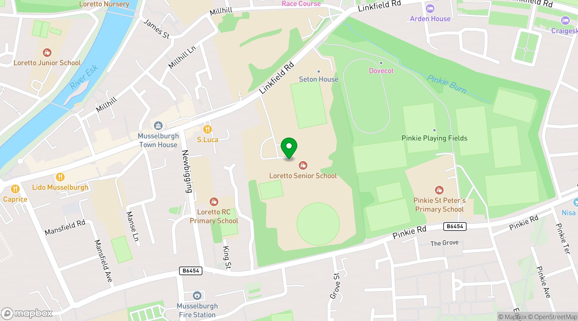 Map showing Loretto