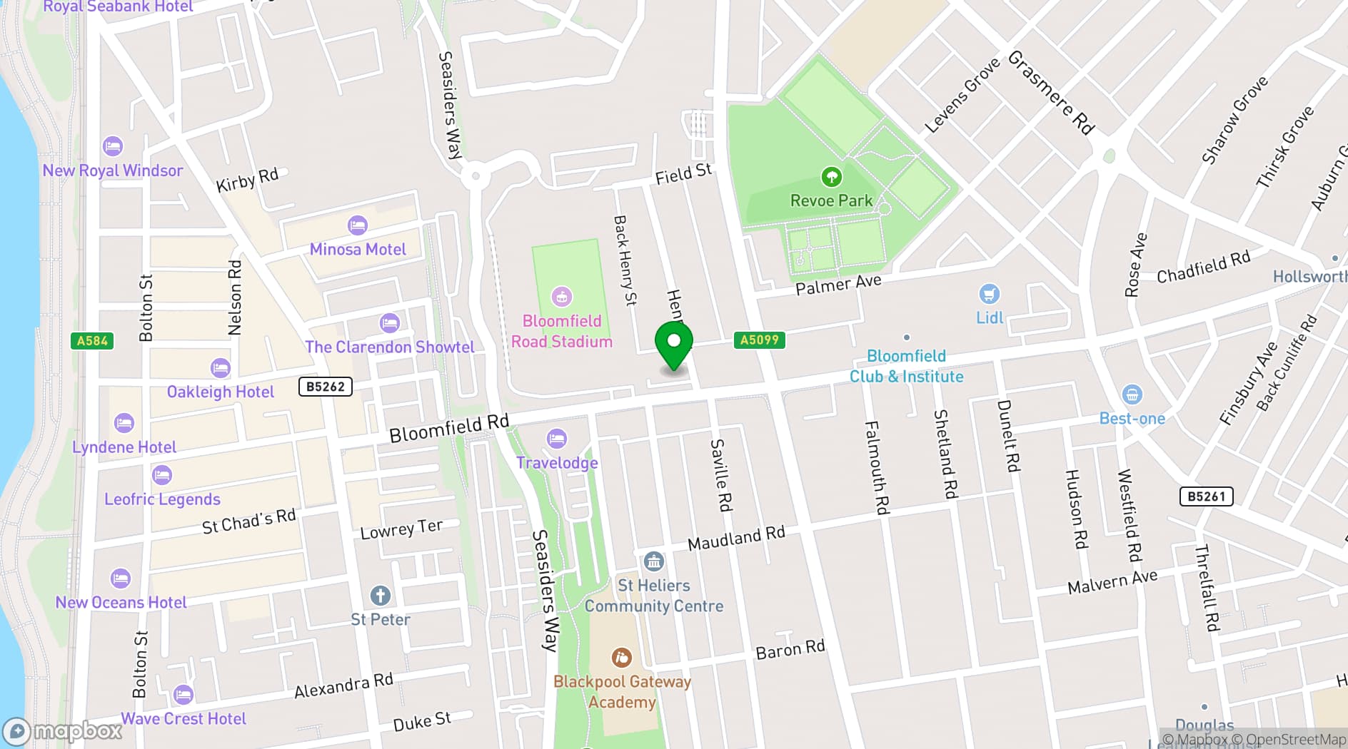 Map showing Arcade Club Blackpool