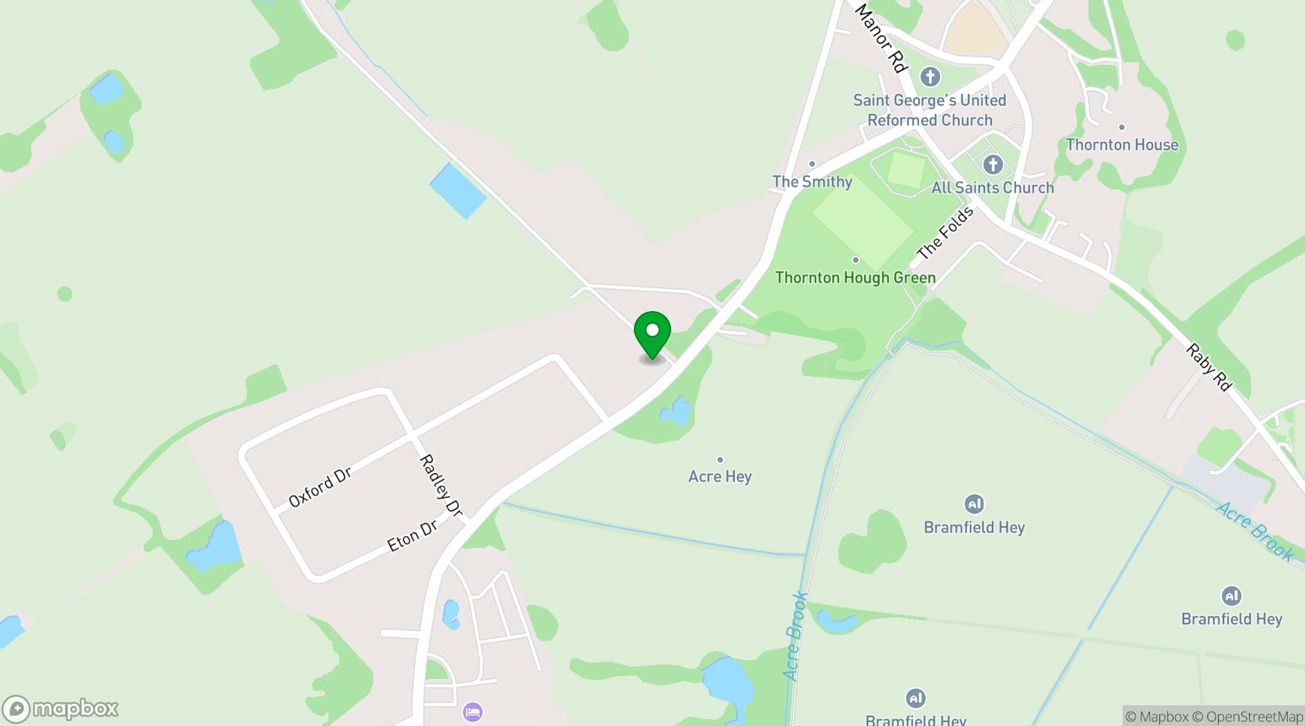 Map showing Thornton Hall