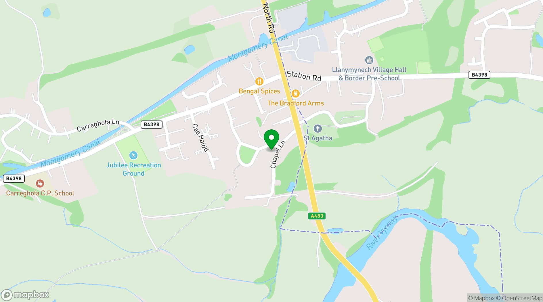 Map showing Ebeneer Chapel