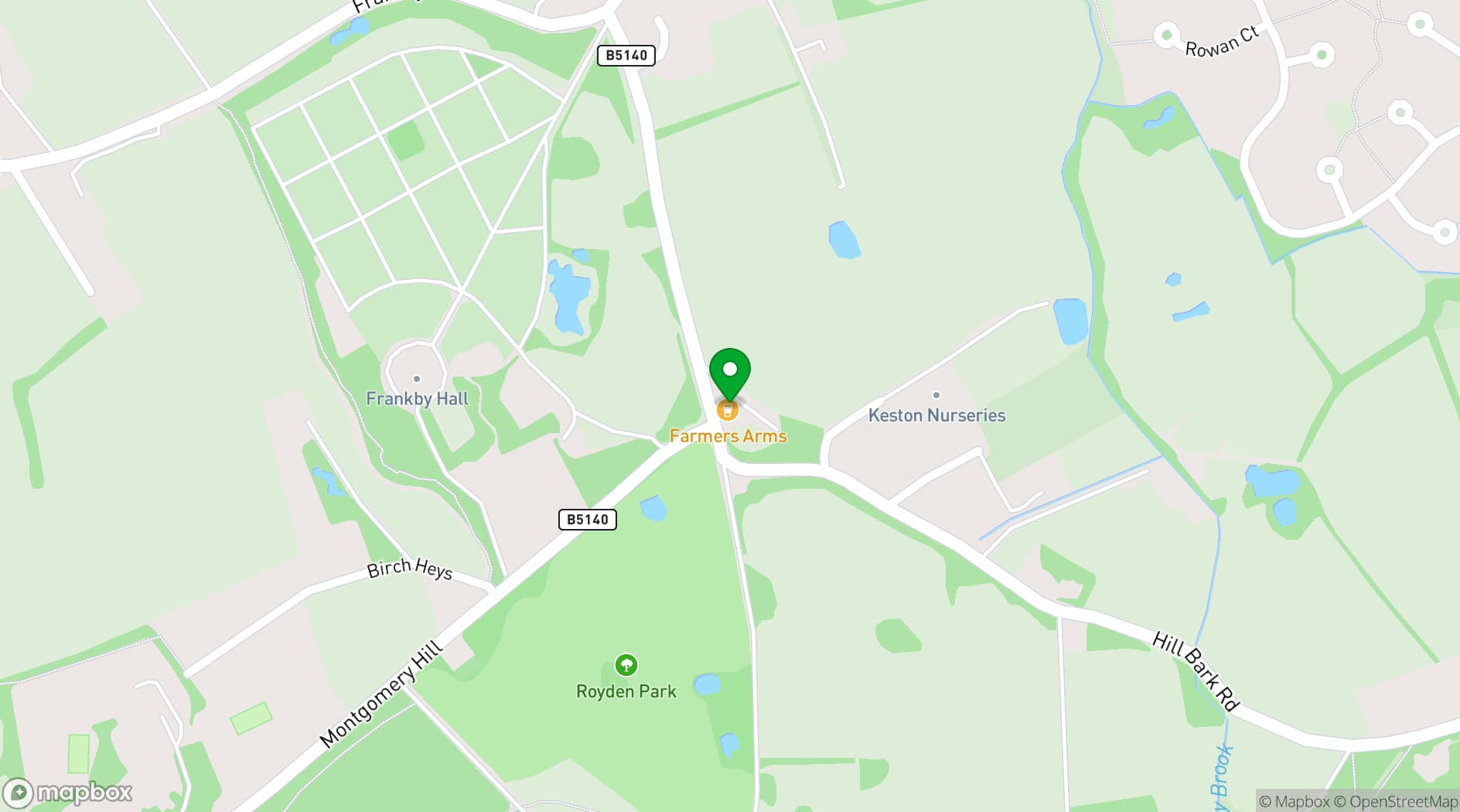 Map showing The Farmers Arms