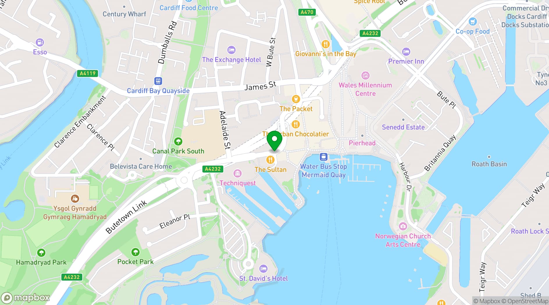 Map showing Techniquest