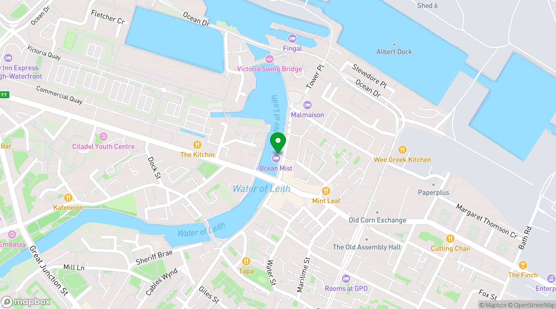Map showing Ocean Mist