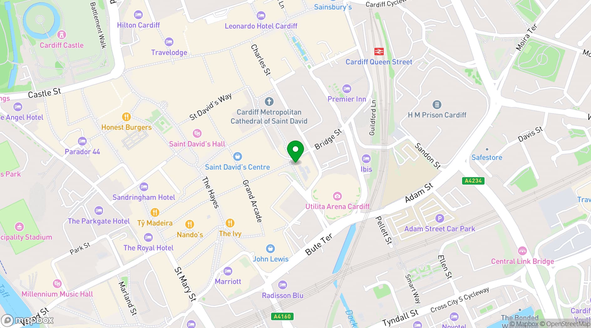 Map showing The Cardiff Stable