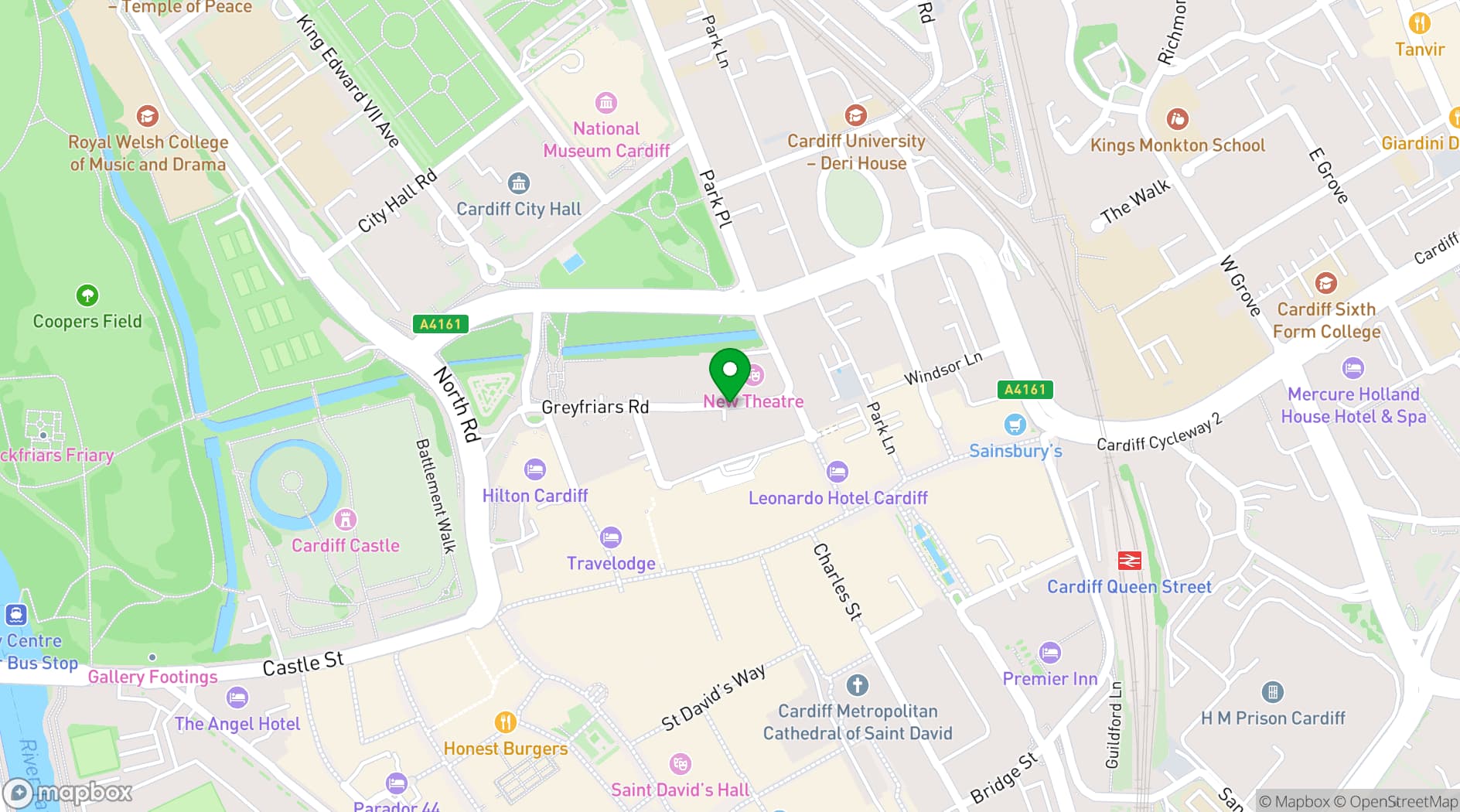 Map showing The Plaza Cardiff