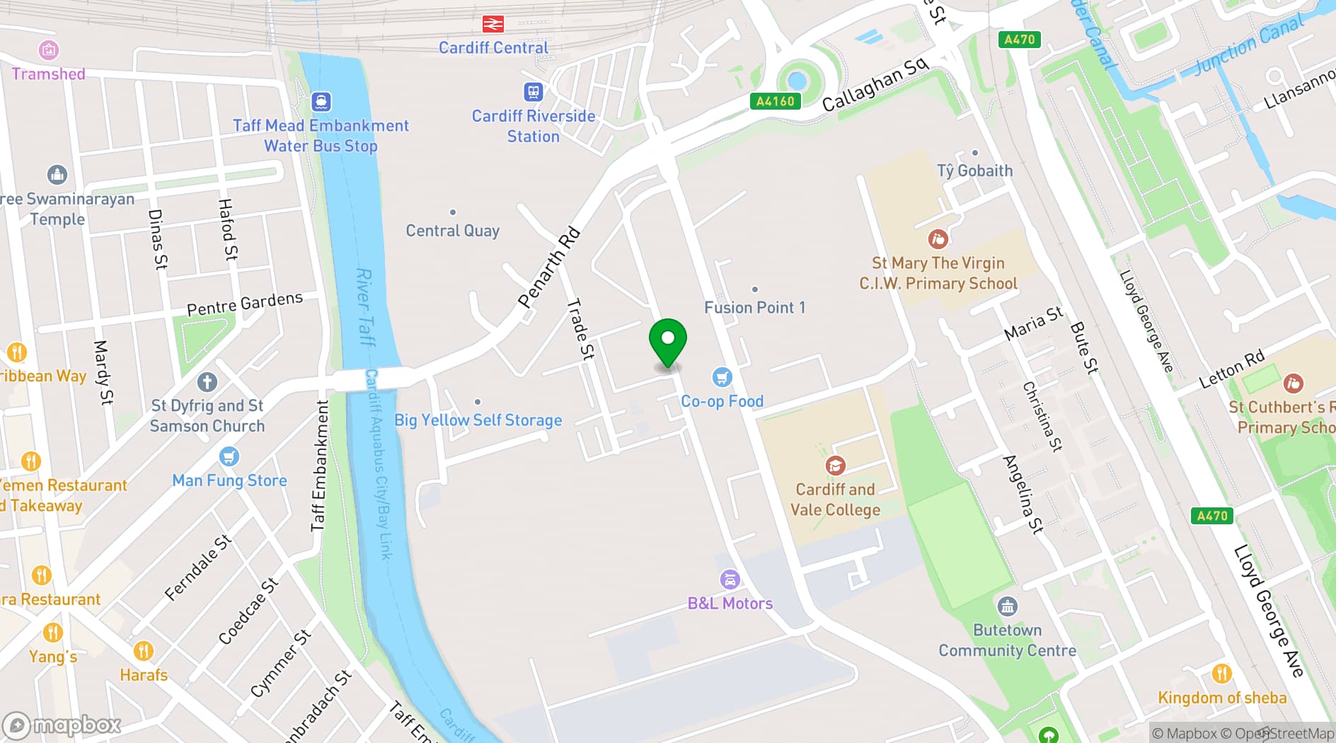 Map showing DEPOT Cardiff