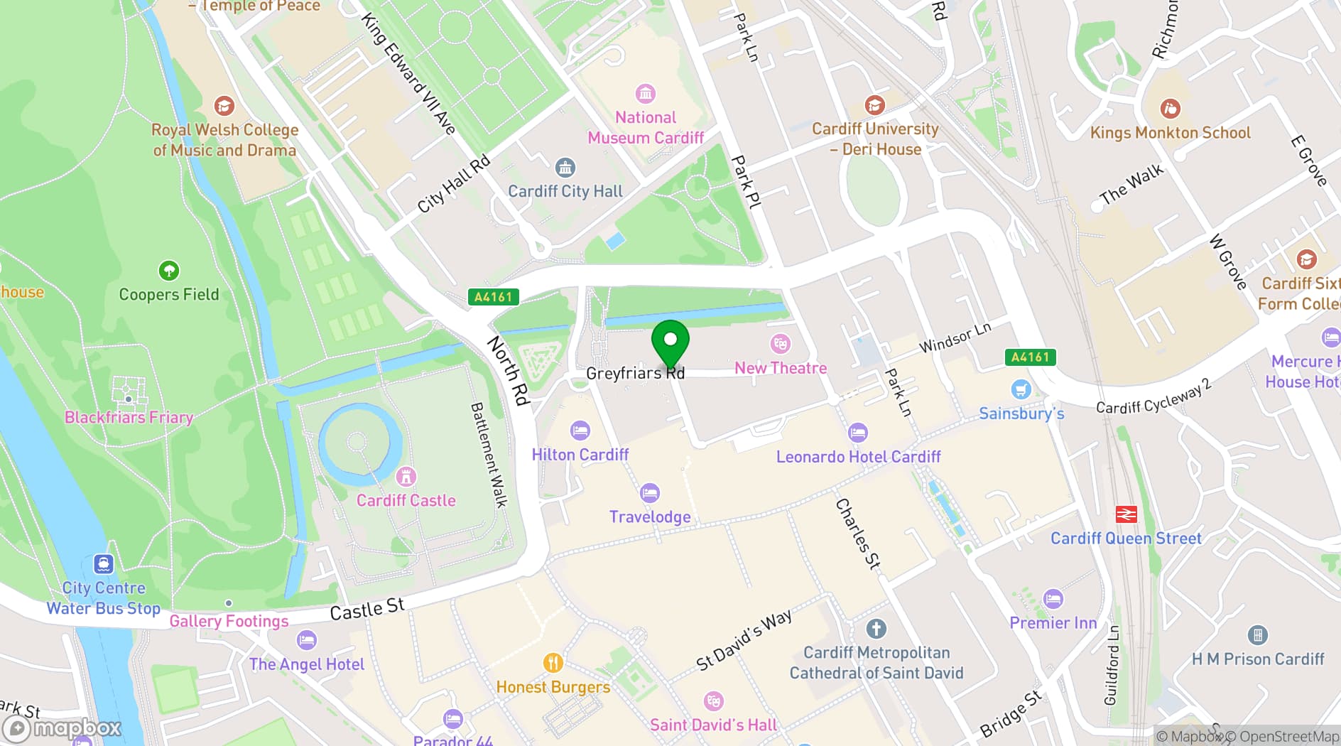 Map showing Circuit Cardiff