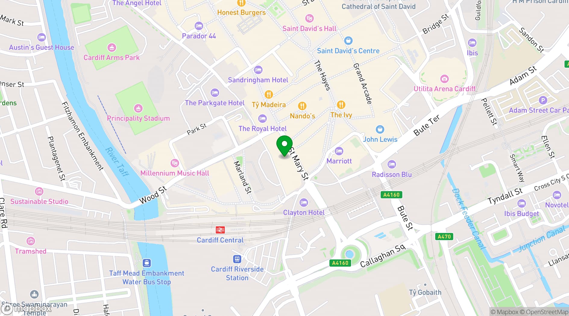 Map showing Par 59 Cardiff