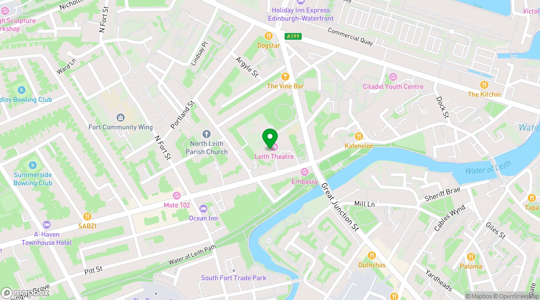 Map showing Leith Theatre