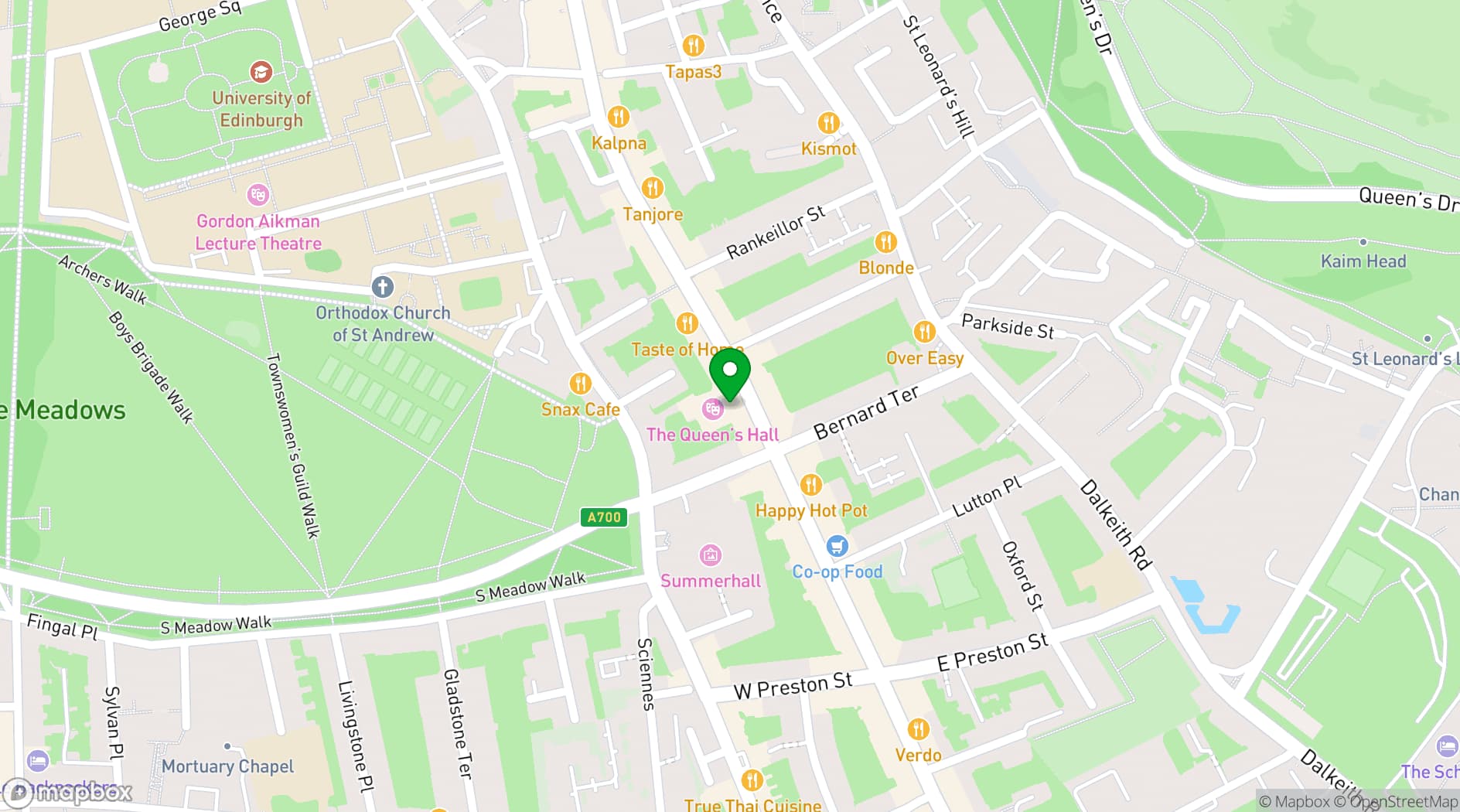 Map showing The Queen's Hall