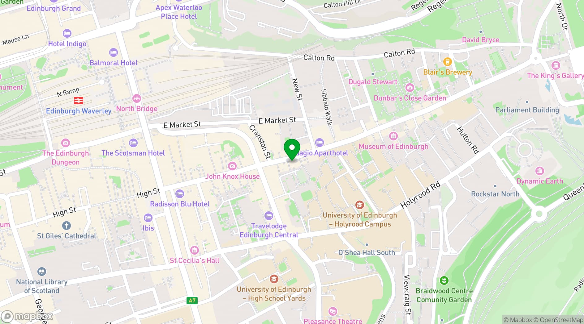 Map showing Cask and Vine