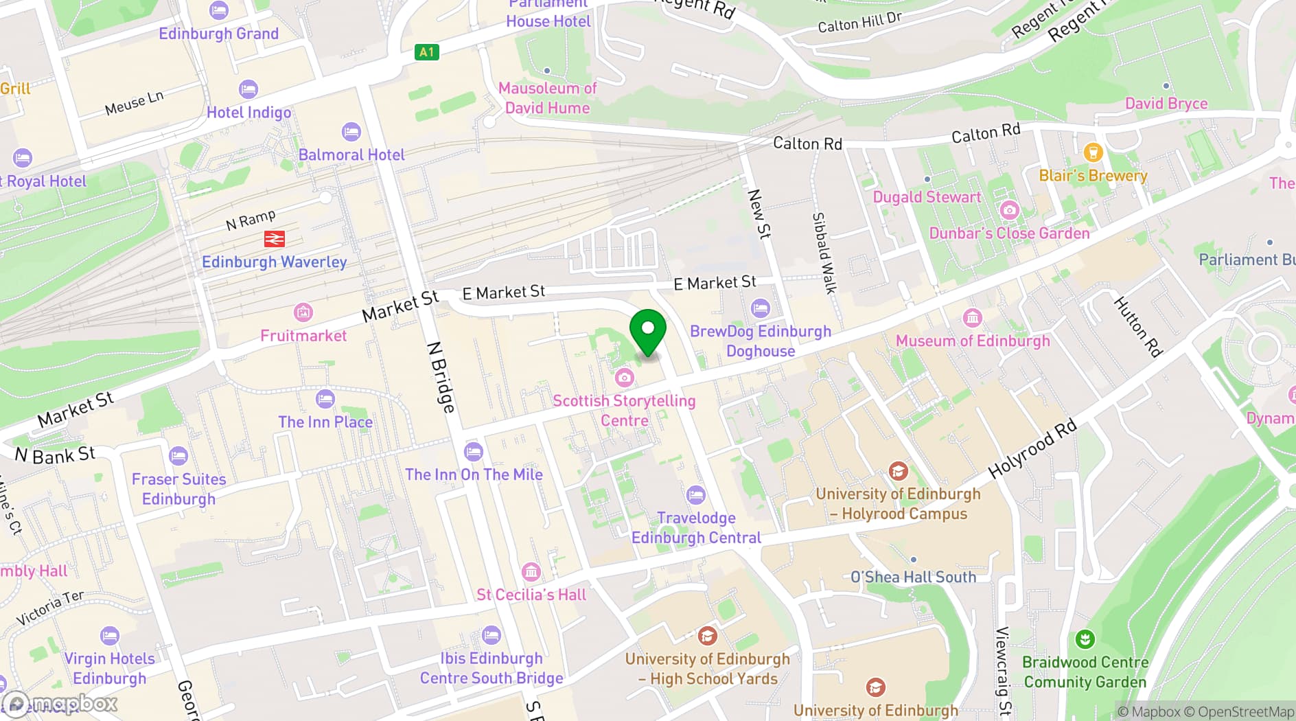 Map showing Hot Toddy