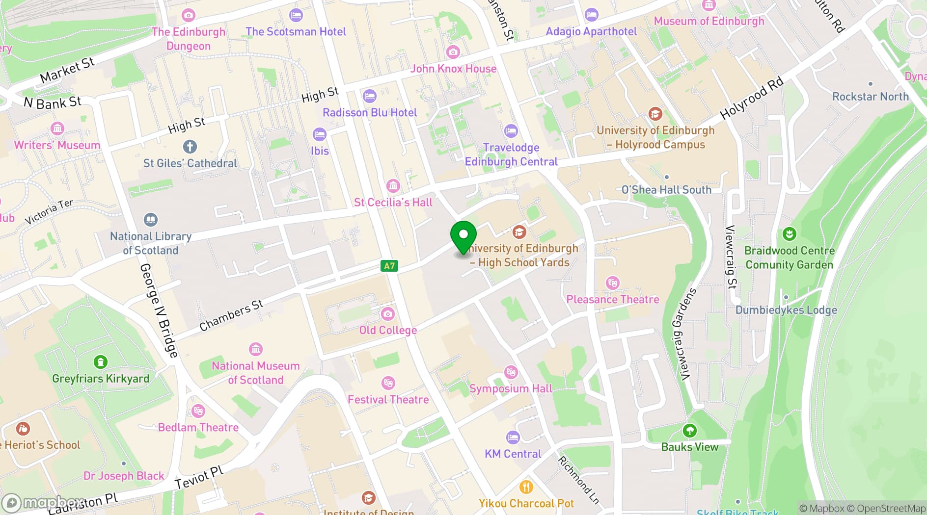 Map showing Dovecot Studios