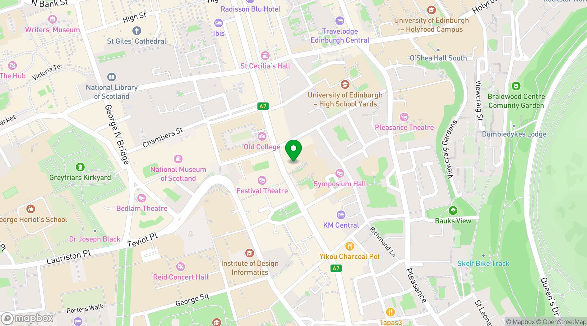 Map showing Quincentenary Conference Centre